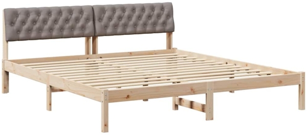 vidaXL Bettgestell Braun und Taupe 180 x 200 cm Massivholz Kiefer 3394346