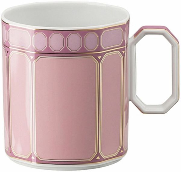 Swarovski Becher Signum Rose Becher mit Henkel 390 ml, Porzellan, Tassen