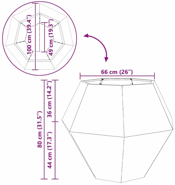 vidaXL Pflanzkübel Rostig 100 x 100 x 80 cm Wetterfeststahl 884036 Bild 10