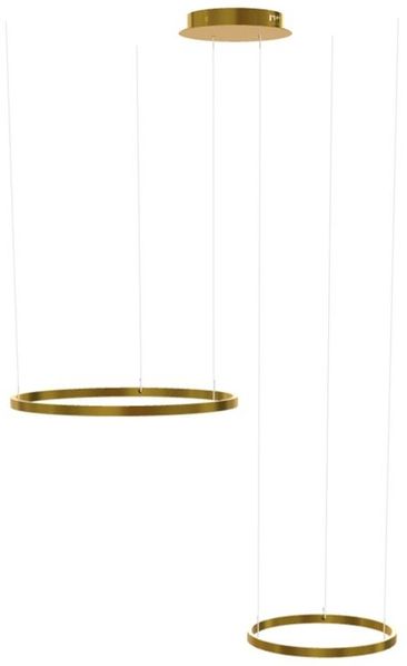 s.luce LED Ring Hängelampe 2-flammig Exzentrisch Gold Ø 60 | 40cm