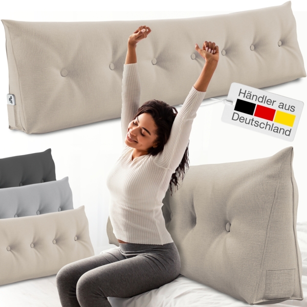 Bett- und Rückenstützkissen >Sand< 200cm