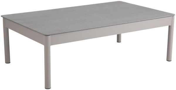 Gartencouchtisch Muro aus Aluminium, modern, taupe-grau, rechteckig 121x73 cm, für Outdoor