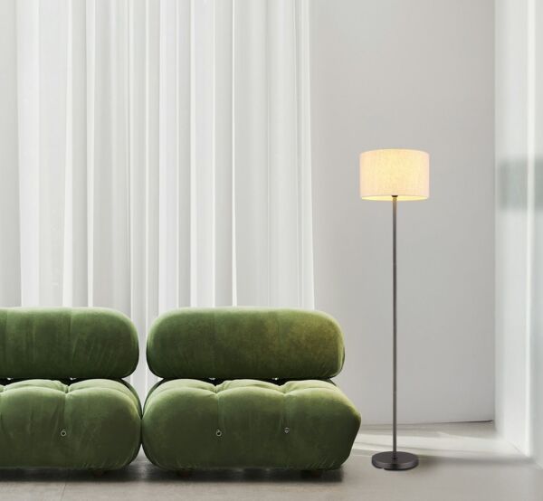 NOWA Stehlampe THEA, ohne Leuchtmittel, Stehleuchte schwarz-chrom matt Wohnzimmer Flur