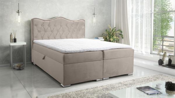 Boxspringbett Schlafzimmerbett SULTAN New in Stoff Velvet X Cappuccino 120x200cm