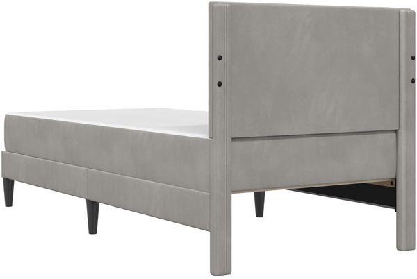 vidaXL Bettgestell mit Matratze mit Kopfteil Hellgrau 90 x 190 cm Samt 3415018 Bild 8
