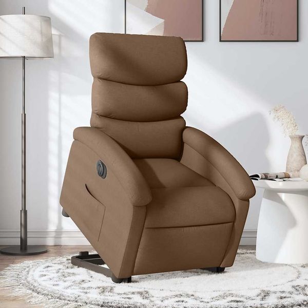 Relaxsessel, Fernsehsessel, Schlafsessel mit Aufstehhilfe Elektrisch Braun Stoff