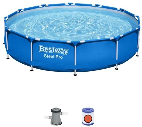 Bestway Steel Pro 56681 6473 l Gerahmter Pool Erwachsener Blau 23 6 kg, 366x76 cm