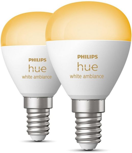 Philips Hue White Amb. E14 Luster Tropfen Doppelpack 2x470lm