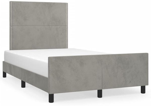 Einzelbettgestell Design für Erwachsene ohne Matratze Hellgrau 120x190 cm Samt d4896e