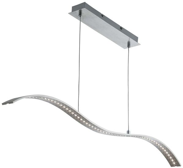 LED Pendelleuchte, Silber, Edelstahl, H 120 cm, BAR LIGHTS
