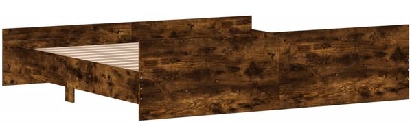 vidaXL Bettgestell mit Kopf- und Fußteil Räuchereiche 200x200 cm 3203737 Bild 7