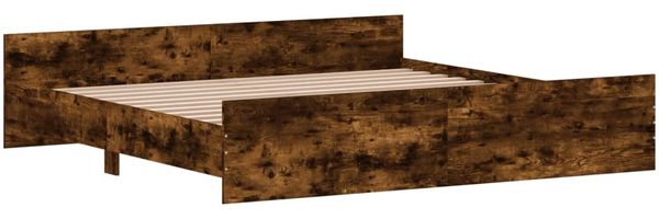 vidaXL Bettgestell mit Kopf- und Fußteil Räuchereiche 200x200 cm 3203737 Bild 3
