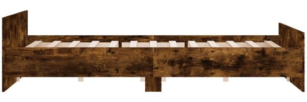 vidaXL Bettgestell mit Kopf- und Fußteil Räuchereiche 200x200 cm 3203737 Bild 5