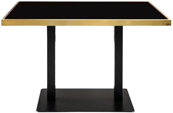 Casa Padrino Luxus Esstisch Schwarz / Gold 110 x 70 x H. 76 cm - Esszimmermöbel