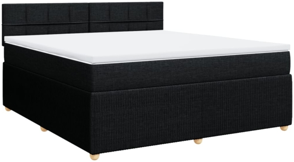 vidaXL Boxspringbett mit Matratze Schwarz 180x200 cm Stoff 3287537