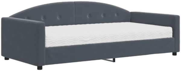 vidaXL Tagesbett mit Matratze Dunkelgrau 100x200 cm Samt 3197285
