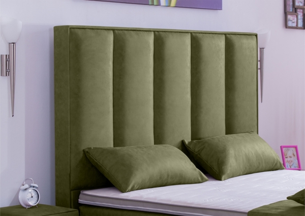 Meisterbetten Boxspringbett Vicy 100x220 in MS-Olive, Matratzenbezug Nano, Ergoflex-Topper Bild 3