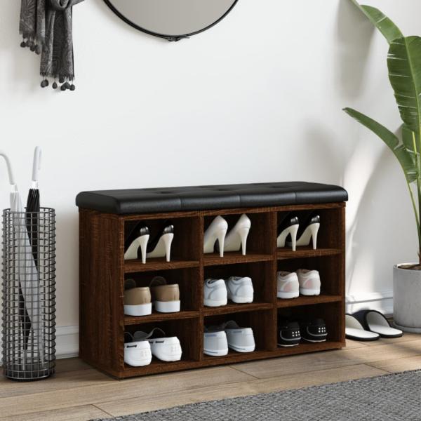 vidaXL Schuhbank Braun Eichen-Optik 82x32x50 cm Holzwerkstoff 835109 Bild 10