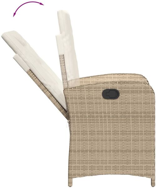 vidaXL 9-tlg. Garten-Essgruppe mit Kissen Beige Poly Rattan 3212283 Bild 5