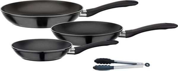 GSW Pfannen-Set Nova, Aluminium (Set, 4-tlg, 1x Bratpfanne Ø 20 cm, 1x Bratpfanne Ø 24 cm, 1x Bratpfanne Ø 28 cm), Induktion