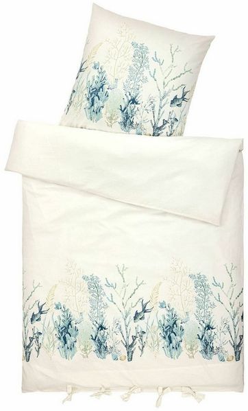 Mirabeau Bettwäsche Bettwäsche Grosmagny creme/blau, 100% Baumwolle