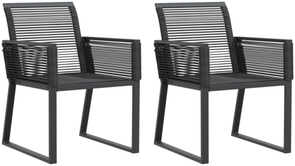 vidaXL Gartenstühle 2 Stk. Schwarz Poly Rattan 4008113