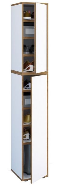 VCM Schuhschrank Salia 921027 Weiß B. 30 x H. 183 x T. 33 cm