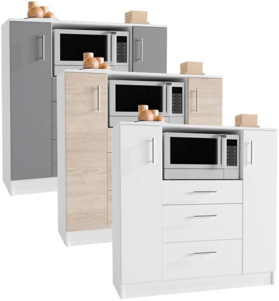 VCM Küchenmöbel Unterschrank Esilo 919420 Weiß / Sonoma-Eiche H. 110 x B. 109 x T. 40 cm