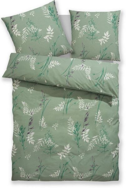 BIERBAUM Bettwäsche Hellena, Renforcé, 2 teilig, in Gr. 135x200 oder 155x220 cm, 100% Baumwolle, Gräser