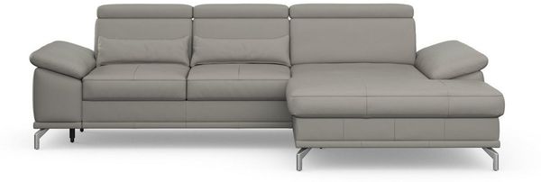 sit&more Ecksofa Cabrio L-Form, B: 295 cm, mit Sitztiefen-, Arm- & Kopfteilverstellung, 2 Nierenkissen, Federkern, optional Bettfunktion und Stauraum