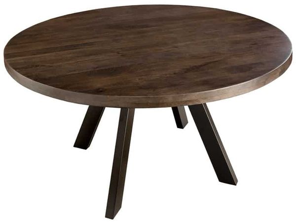 Runder Massivholz Esstisch ARTE 120cm taupe Mangoholz Esszimmer Metallbeine schwarz Bild 7