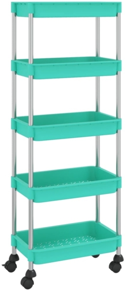 vidaXL Küchenwagen 5 Etagen Türkis 42x29x128 cm Eisen und ABS 336334