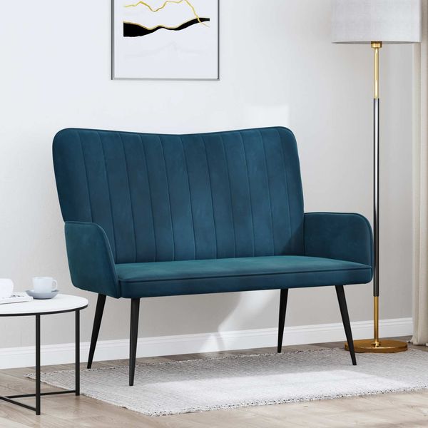 vidaXL 2-Sitzer Sofa Blau 115 x 61 x 87 cm Samt (V) 42028968