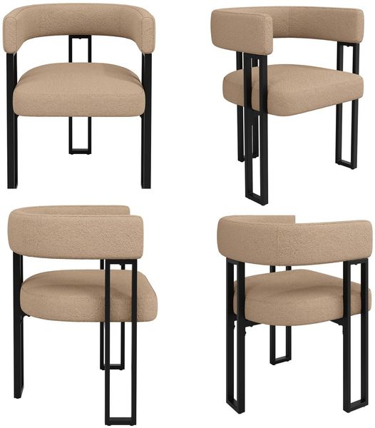 Merax Esszimmerstuhl(Set, 4 St), 4er Set, Make-up-Stuhl, Schminkstuhl Ergonomischer Stuhl, Leichter Luxusstuhl Geschwungene Rückenlehne, Braun