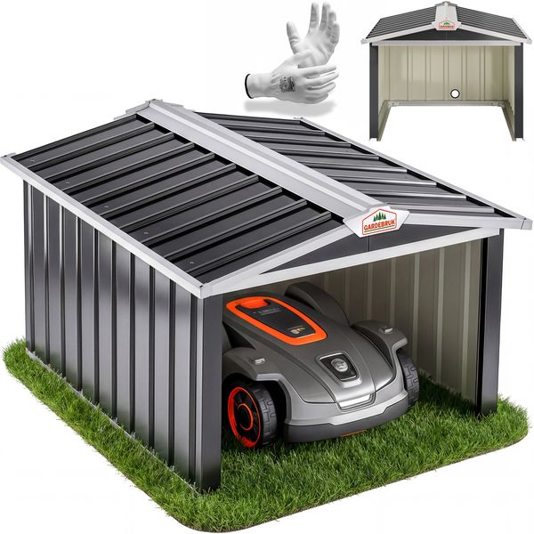 Gardebruk Mähroboter Garage, Stahl, Anthrazit, Satteldach, 63 x 86 x 100 cm