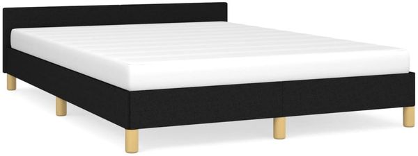 Bettgestell mit Kopfteil Schwarz 140x200 cm Stoff [347417] Bild 2