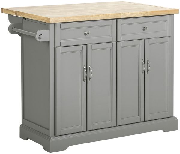 SoBuy FKW71-HG Kücheninsel, MDF, Lackiert, Grau, 115 x 92 x 71 cm