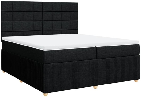 vidaXL Boxspringbett mit Matratze Schwarz 200x200 cm Stoff 3292165