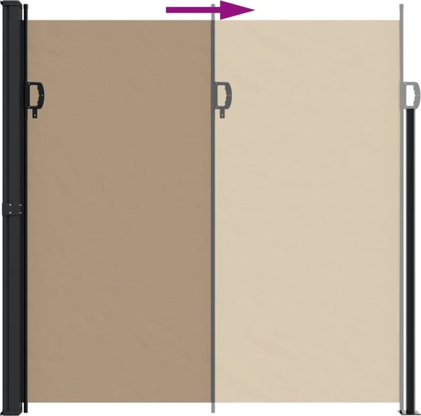 vidaXL Seitenmarkise Ausziehbar Taupe 200x600 cm 4004559 Bild 5