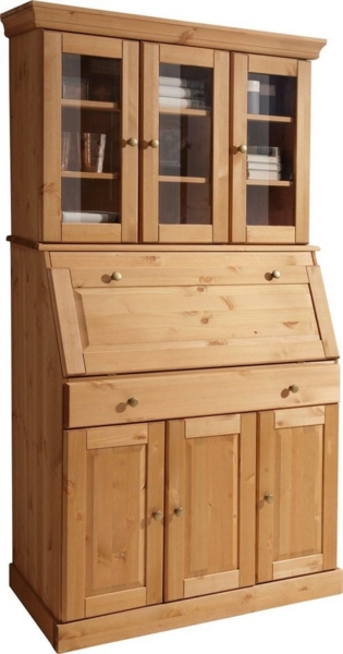 Home affaire Sekretär Rosi im Landhausstil, Schreibtisch aus Massivholz, mit Vitrine, in 2 Breiten Bild 2