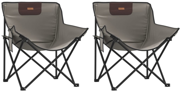 vidaXL Campingstühle 2 Stk. mit Tasche Klappbar Grau 366550