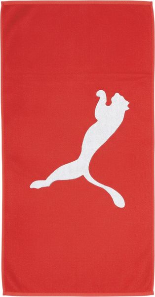 PUMA Unisex Handtuch - Team Towel Large, Cat Logoprint Rot 70x140cm