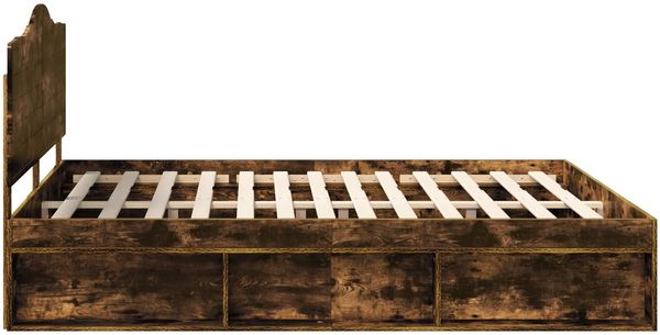 vidaXL Bettrahmen Geräucherte Eiche 180 x 200 cm Massives Kiefernholz 3413276 Bild 8