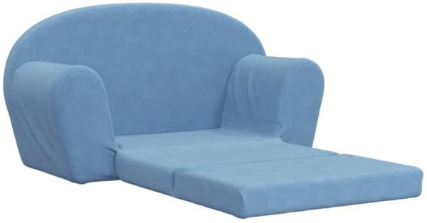 vidaXL Kinder-Schlafsofa 2-Sitzer Blau Weicher Plüsch 357002 Bild 3