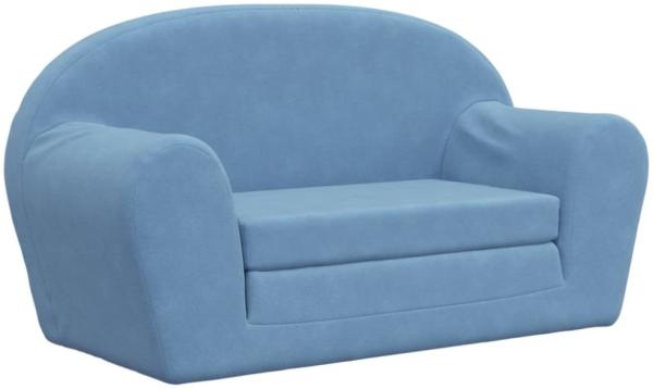 vidaXL Kinder-Schlafsofa 2-Sitzer Blau Weicher Plüsch 357002 Bild 2