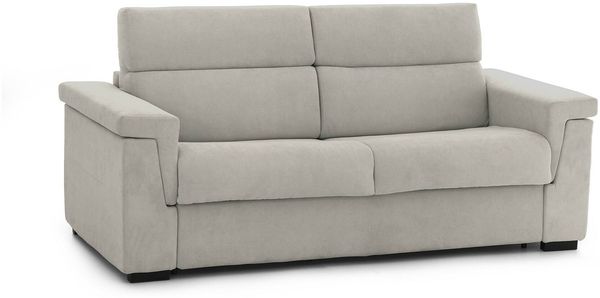 Dmora 2-Sitzer Schlafsofa Biscossi, Schlafsofa fürs Wohnzimmer, gepolstert, abnehmbar, 100 % Made in Italy-Qualität, 205x95 h100 cm, Beige
