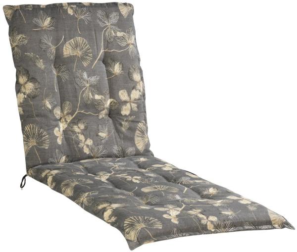 GO-DE Liegenauflage ANIA, 60 x 190 cm, Anthrazit, Blumenmotiv, (1 St), für Gartenliegen Bild 1