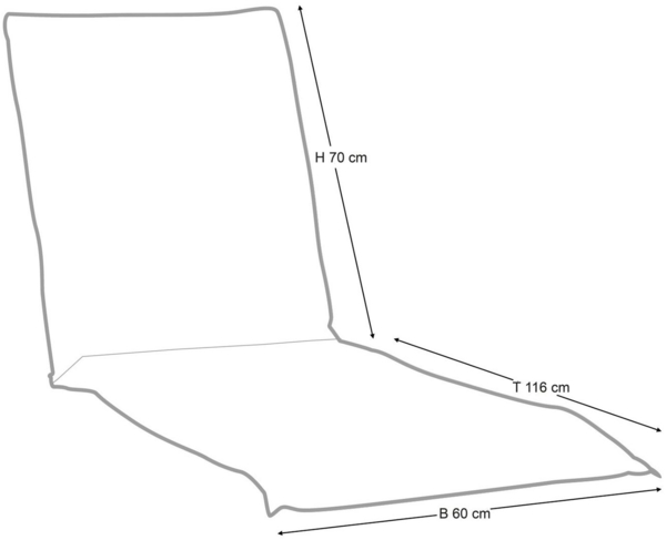 GO-DE Liegenauflage ANIA, 60 x 190 cm, Anthrazit, Blumenmotiv, (1 St), für Gartenliegen Bild 3