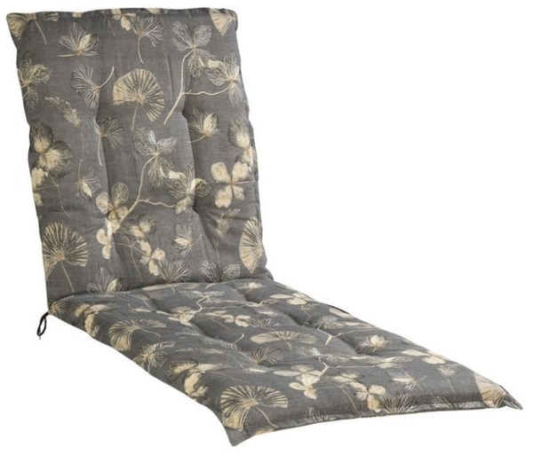 GO-DE Liegenauflage ANIA, 60 x 190 cm, Anthrazit, Blumenmotiv, (1 St), für Gartenliegen Bild 4