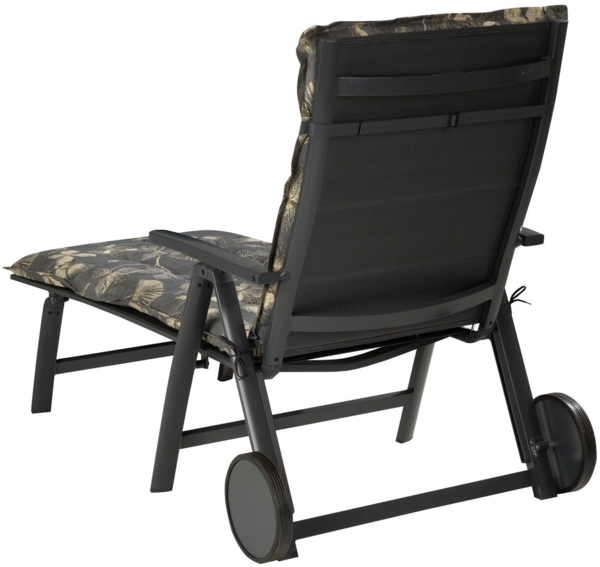 GO-DE Liegenauflage ANIA, 60 x 190 cm, Anthrazit, Blumenmotiv, (1 St), für Gartenliegen Bild 2